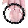Natural Golden Sheen Obsidian & Black Agate Bracelet