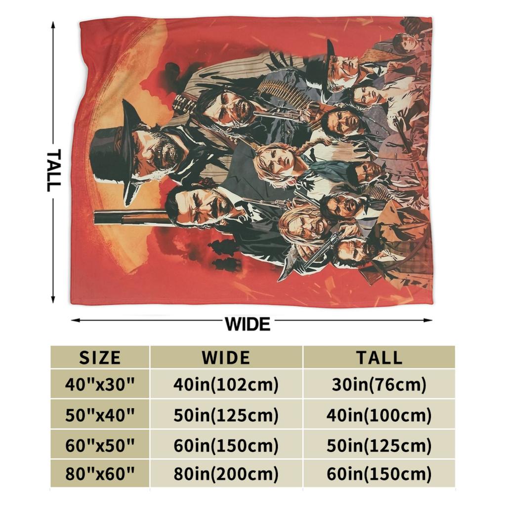 RDR2 Game Arthur Morgan Blanket Coral Fleece Plush Decoration Breathable Soft Throw Blankets for Bed Bedroom Plush Thin Quilt