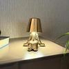 Golden Man Charging Desk Lamp: Modern Minimalist Figurine for Creative Decor & High-End Ambiance