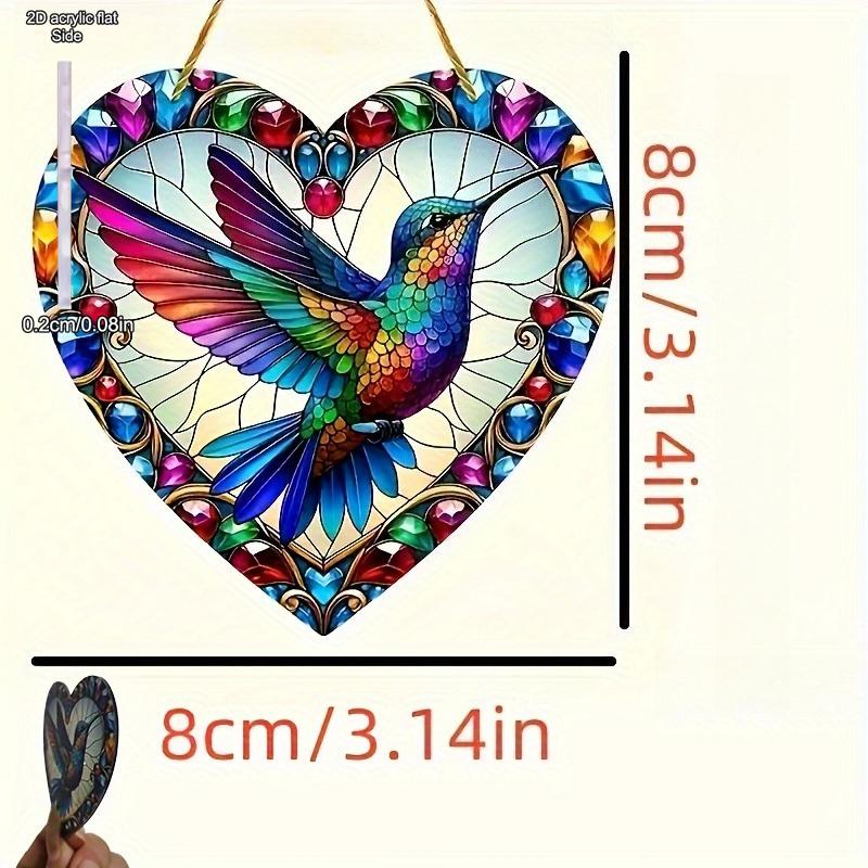 Bohemian Style Hummingbird Heart Catcher - Wall-Mounted Art with Stained Glass Effect, No Electricity Required, Perfect for 11 Festive Occasions, Nurs