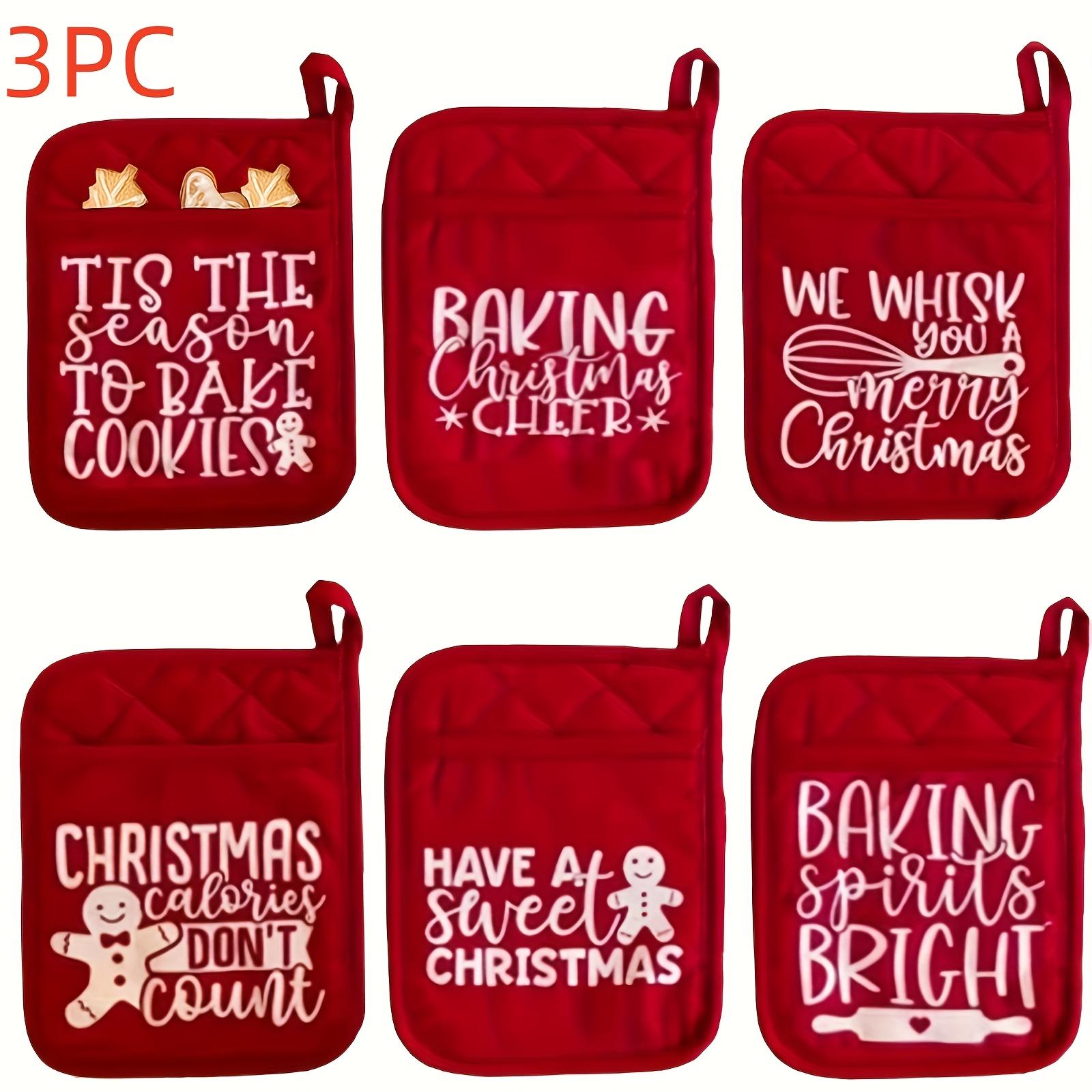 

3/5pcs Christmas Festive Pot Holder, Kitchen Holiday Decoration Holiday Cookie Sheet Mat, Suitable for Christmas Gifts