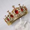 1pc Luxurious King Queen Crown Metal Crystal Elegant Headwear for Men Women Party Holiday Hair Accessories Crown Gift