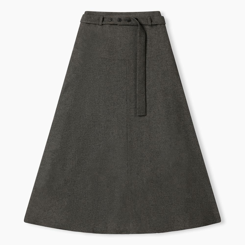 Jun By Jun K Clementine Belted Skirt_Khaki Brown