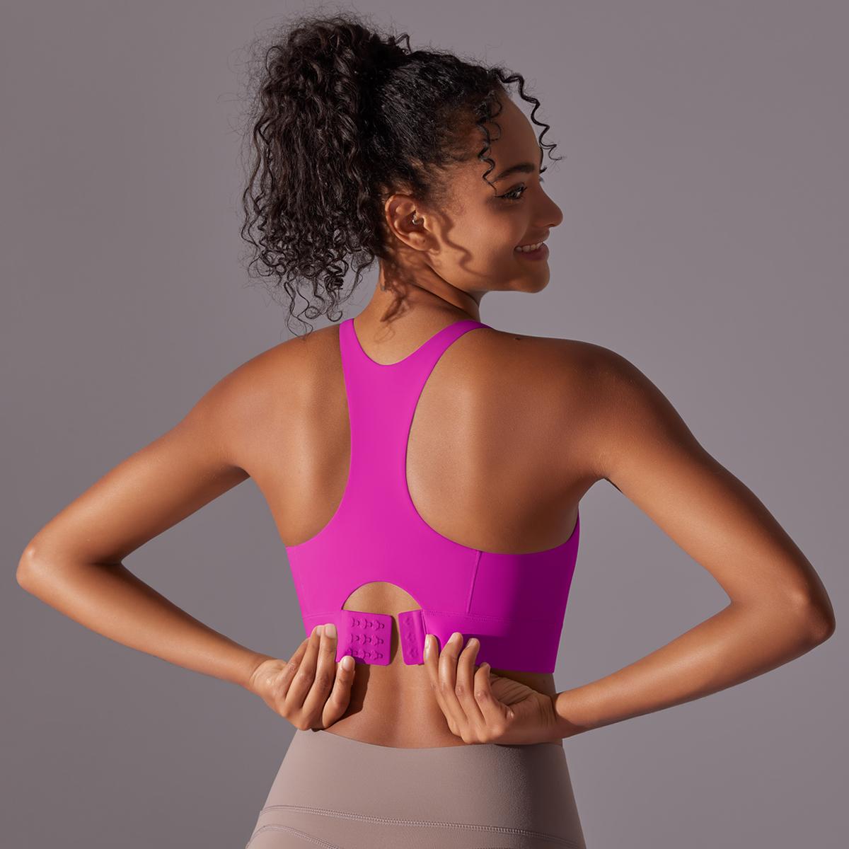 

Протиударний бюстгальтер для йоги Nessaj Woman Push Up Beauty Back Running Tank Top Однотонний спортивний бюстгальтер M троянди рожеві кольору