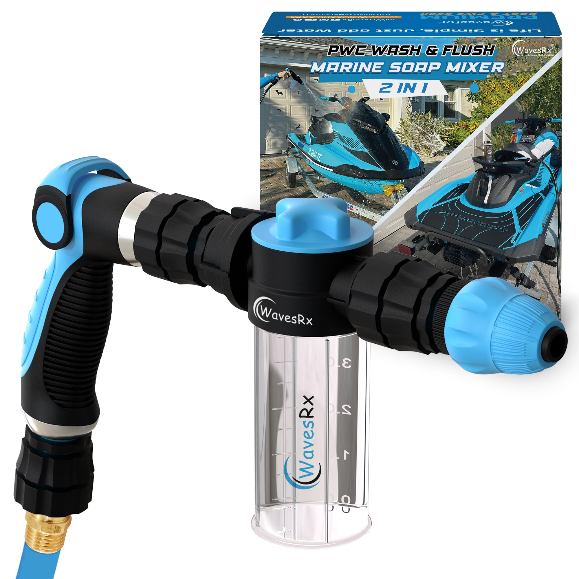 

WAVESRX PWC Foam Cannon & Engine Flush Mixer to Wash Salt | Dual чёрный