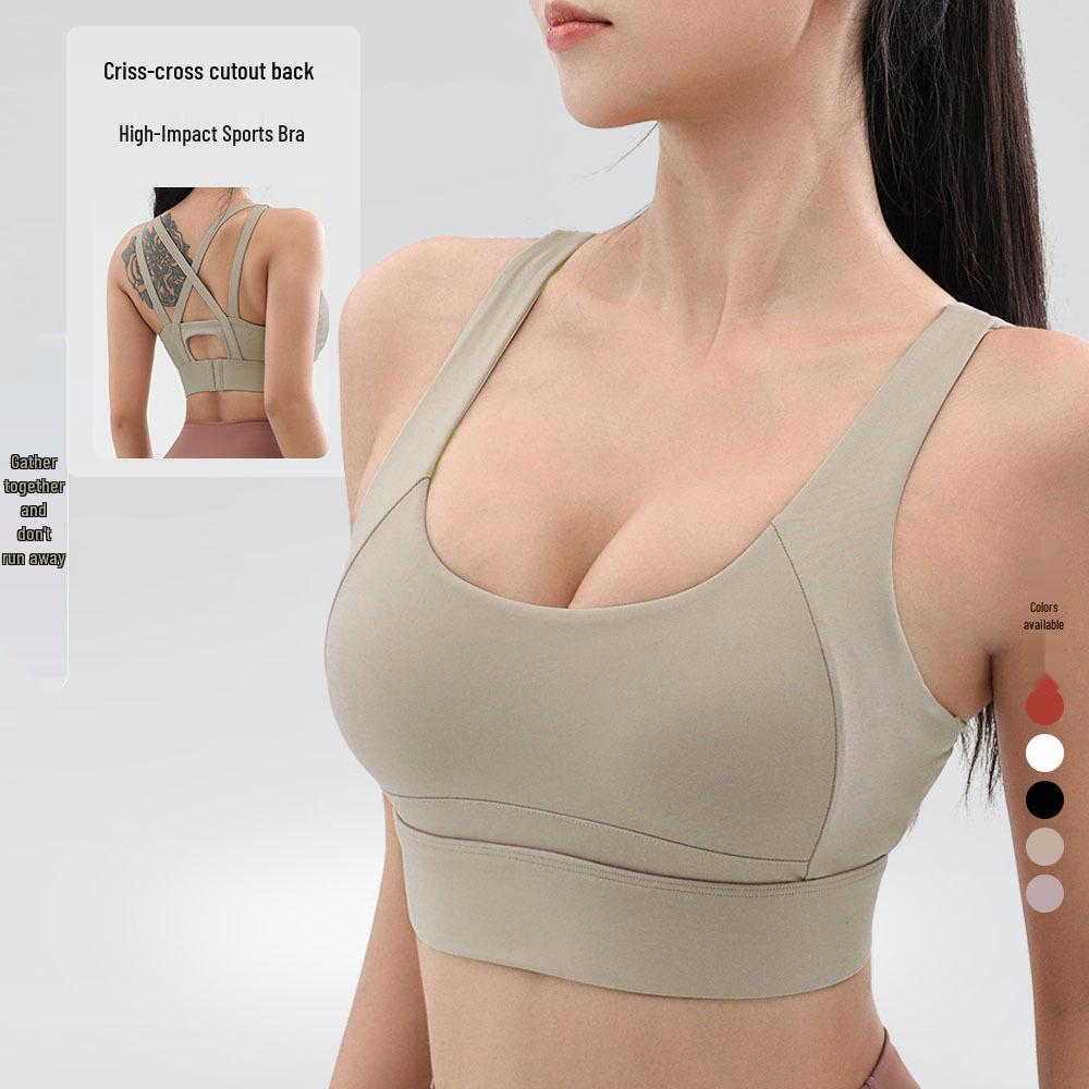 

Ударопрочный женский спортивный бюстгальтер высокой интенсивности с фиксированными чашками для бега, фитнеса и йоги S