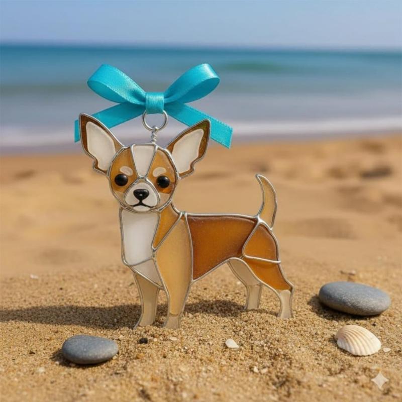 Creative Dog Light Catcher with Festival Color Accent Creating Holiday Charm for Any Window Decoration Occasion