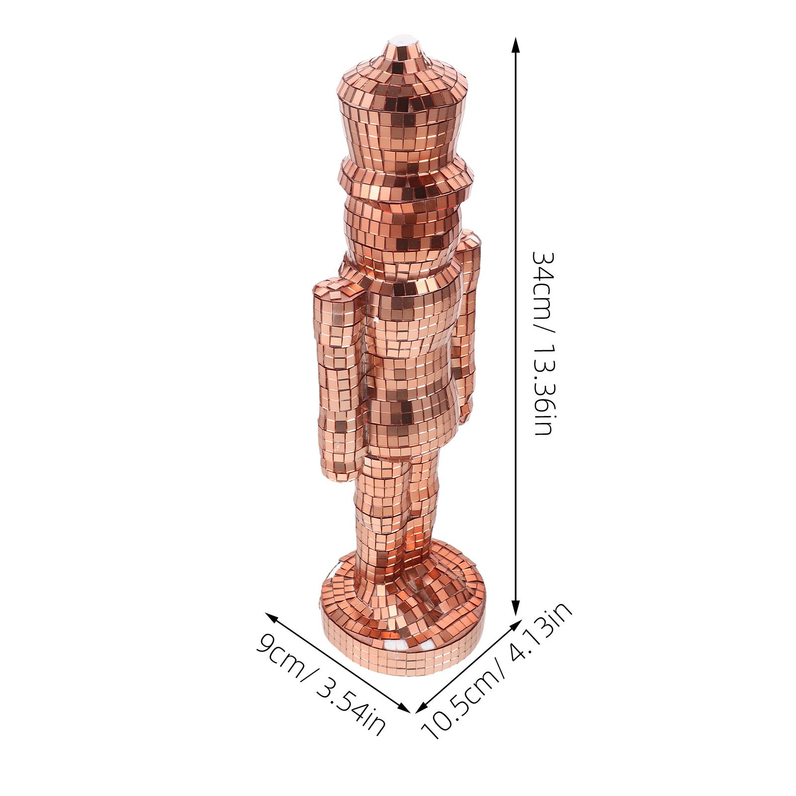 

40Cm Artistic Glass Nutcracker Figure: Functional Decorative Holiday Ornament for Cabinet Tabletop Christmas Home Decoration рожевий колір золота
