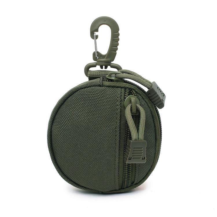 

Versatile Outdoor Tactical Key Pouch: Waterproof Coin & Earphone Pocket, EDC Round Hanging Bag