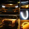 2X 60Cm Flexible Led Amber Turn Signal White Car Drl Daytime Running Strip Light
