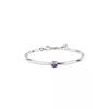 Cerchi Silver Tone Steel And Violet Zircon Bangle SAKM95 For Women