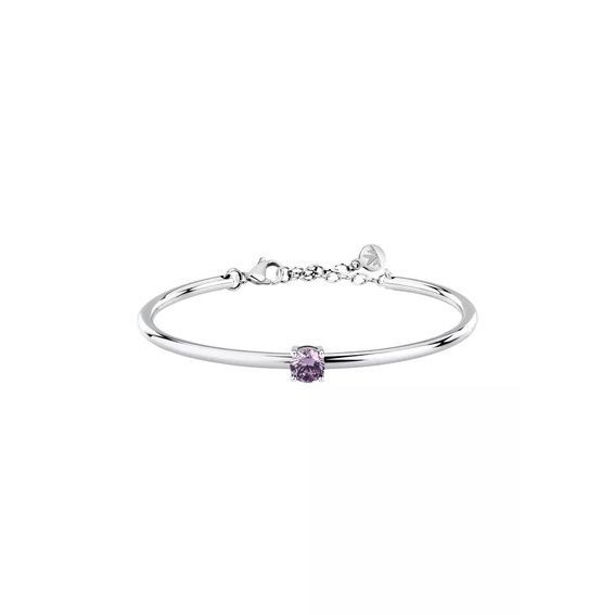 Morellato Cerchi Silver Tone Steel And Violet Zircon Bangle SAKM95 For Women