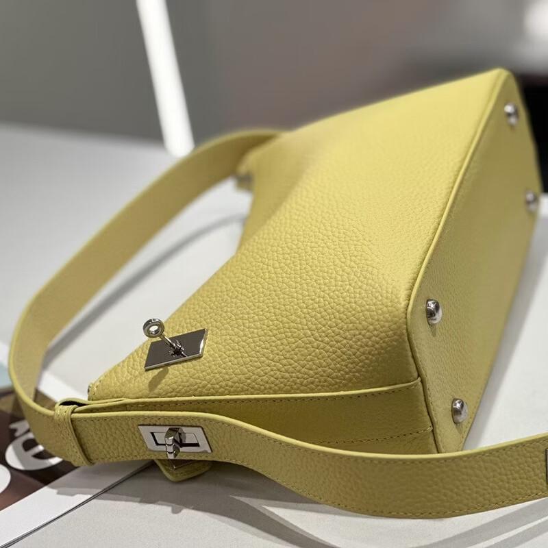 Dou Xiaozhu Premium Leather Pillow Crossbody Bag