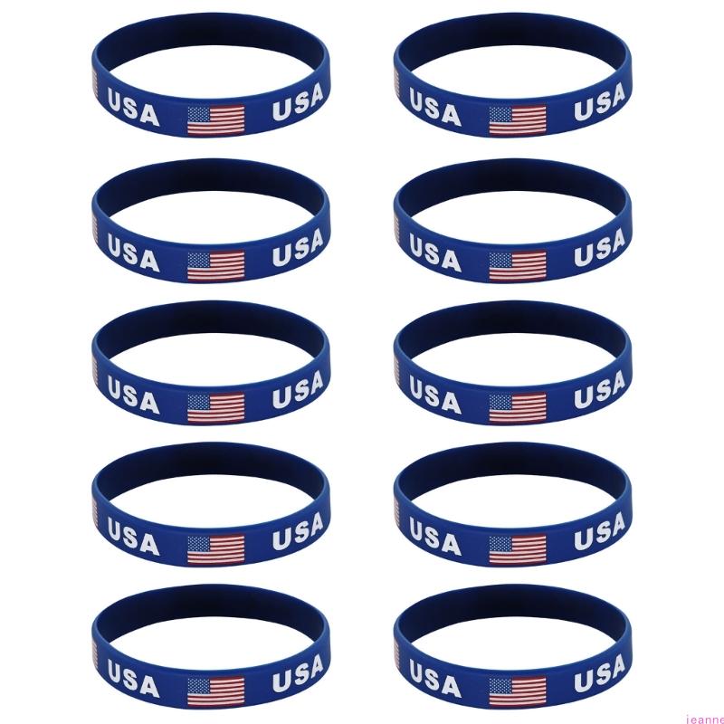 10Pcs/set Soft Elastic 2026 Sports Event Fan Bracelets Showcasing International Team Color Great For Collector