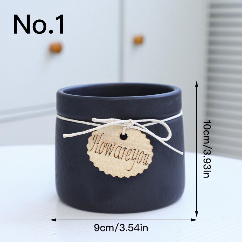 Simple Colored Flower Pot Ceramic Succulent Pot Plant Pot Planter Bonsai Home Decor Garden Decoration Desktop Ornaments