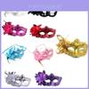 Elegante Spitzen-Maskerade-Maske mit Strass-Blumenakzenten für Damen-Halloween-Kostüm-Requisiten