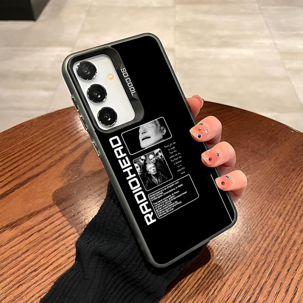 Vintage Fashion Design Radiohead Phone Case For Samsung Galaxy S25 S24 S23 S22 S21 S20 Note20 Ultra Plus Fe Colored Silver Cover
