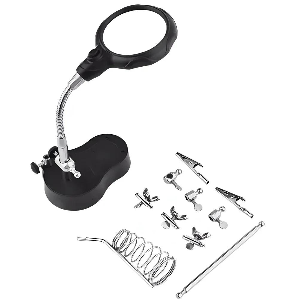 

Welding Magnifying Glass for Soldering Iron Station Stand Clip Clamp Microscope Lens Electronic Magnifier Soldering Repair Tools