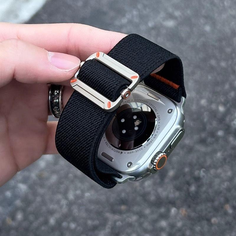 Schiebeschnalle Hill Strap für Apple Watch S10 - Nylon gewebtes, strapazierfähiges Armband für iWatch 10/9/8/7/6/5/4/3/2/1/SE/Ultra/Ultra2 49 mm 46 mm 45 mm 44 mm 42 mm