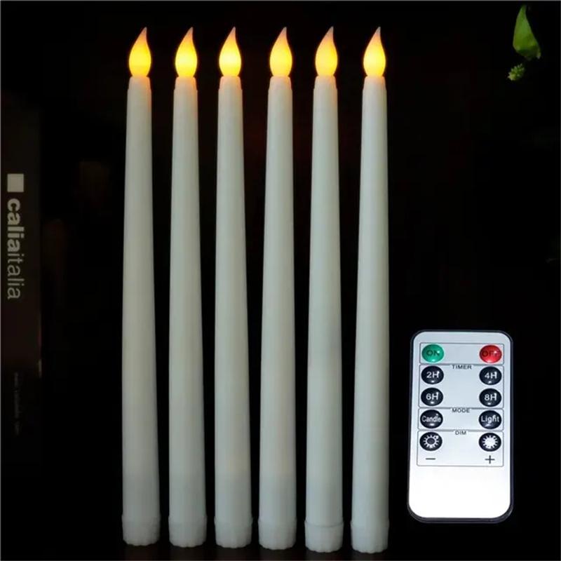 

6pcs Flickering LED Candles Flameless Taper Candle Battery Operated Candle Dinner Candle Light for Wedding Centerpiece Decor