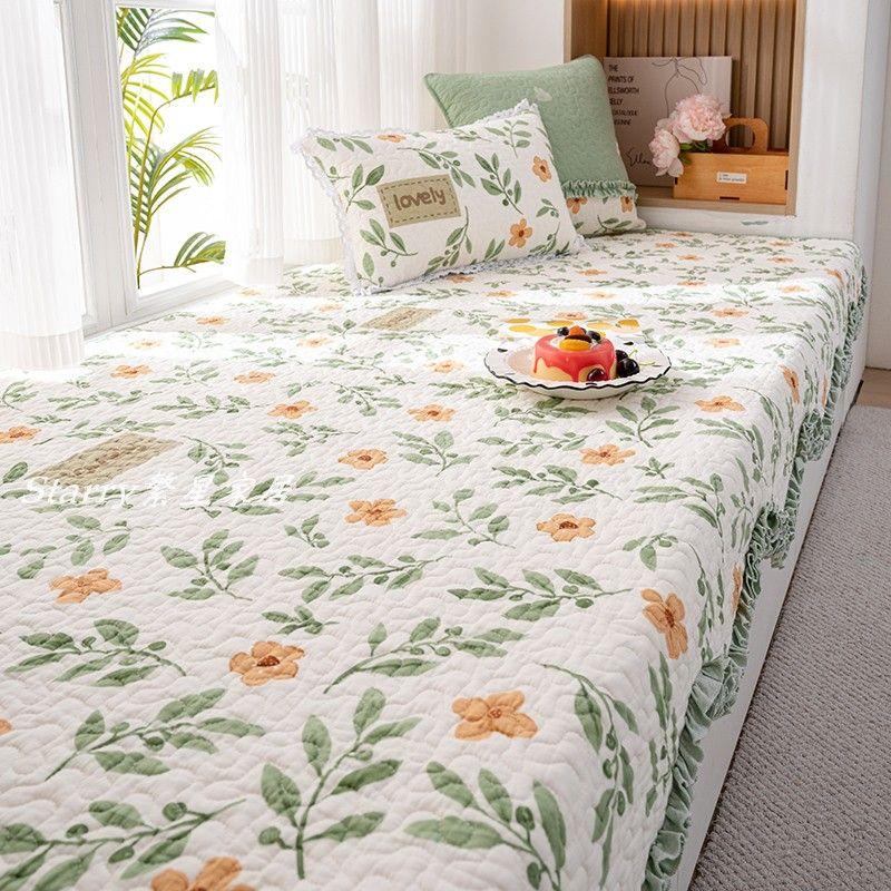 

Пасторальный Цветочный Хлопковый Стеганый Стеганый Чистый Хлопок Ткань Нескользящая Подушка для Дивана Универсальная Подушка для Сиденья для Всех Сезонов Подушка для Окна Edge-Lime 45*45cm pillow case without core