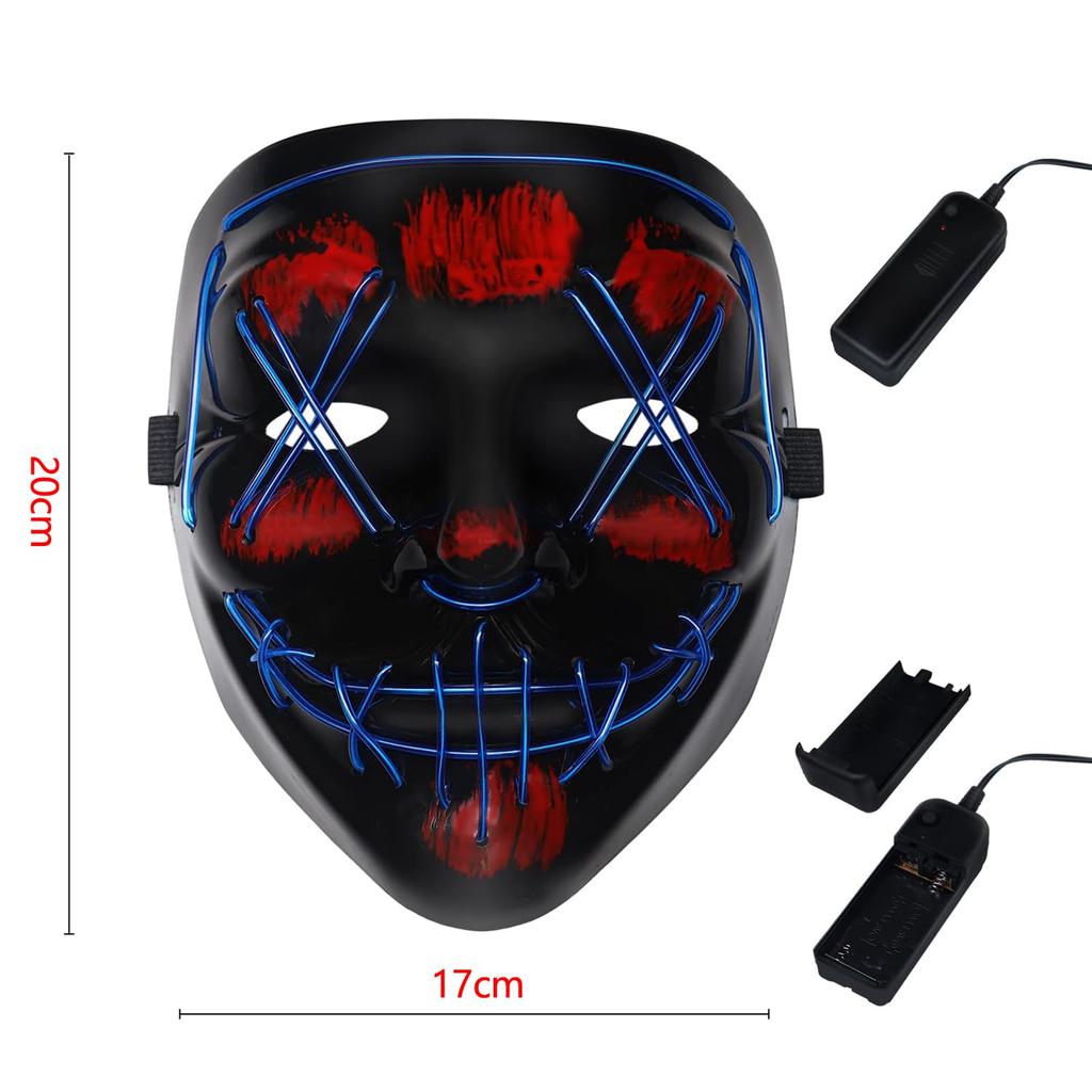 Bornoon Halloween Illuminated Cosplay LED Illuminated Horror Perfect for Cultural Costume School New Cosplay Mask, Cosplay, Mask, Accessory, Mask,