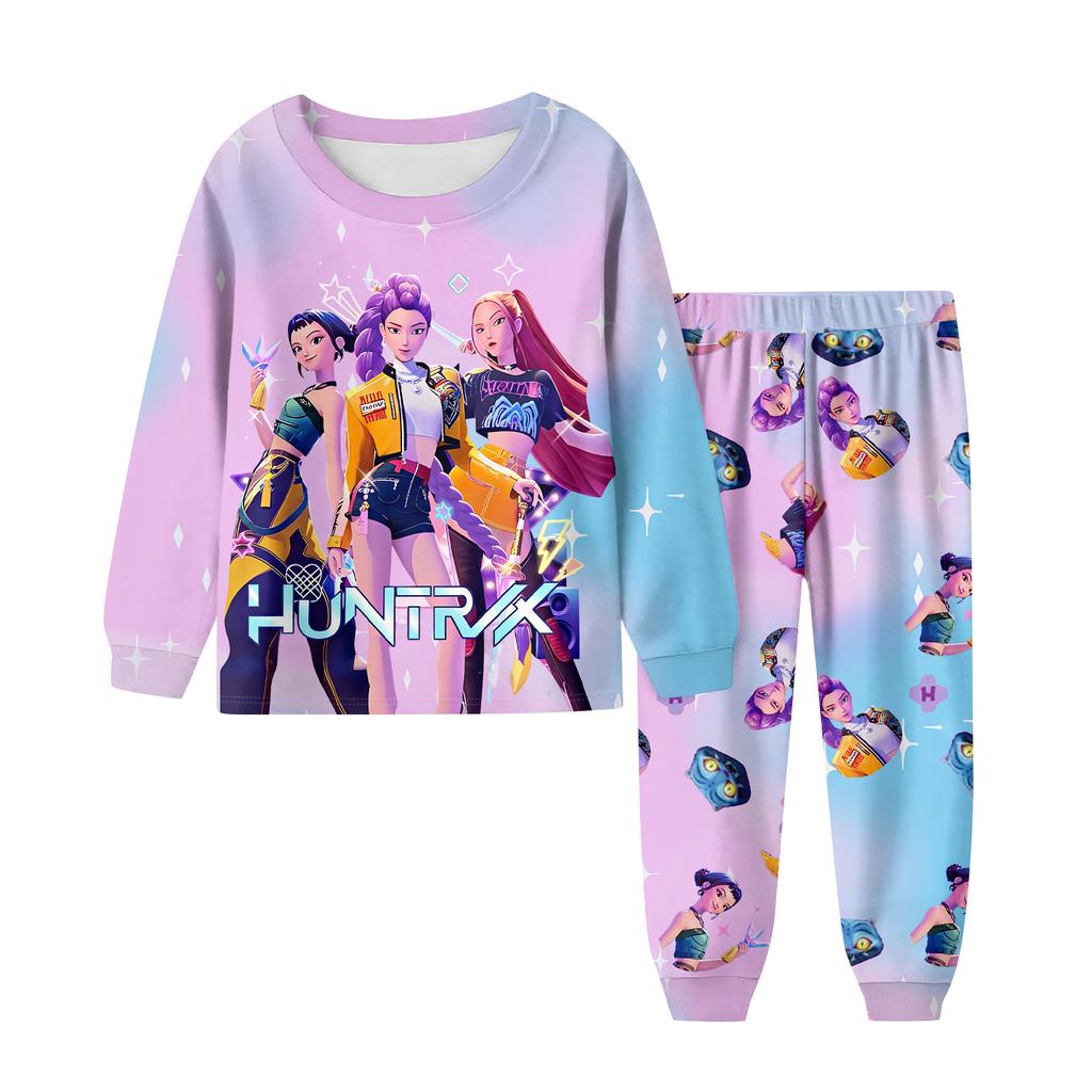 Children's Fashion Suit Skirt Round Neck Long Sleeve Top Pants