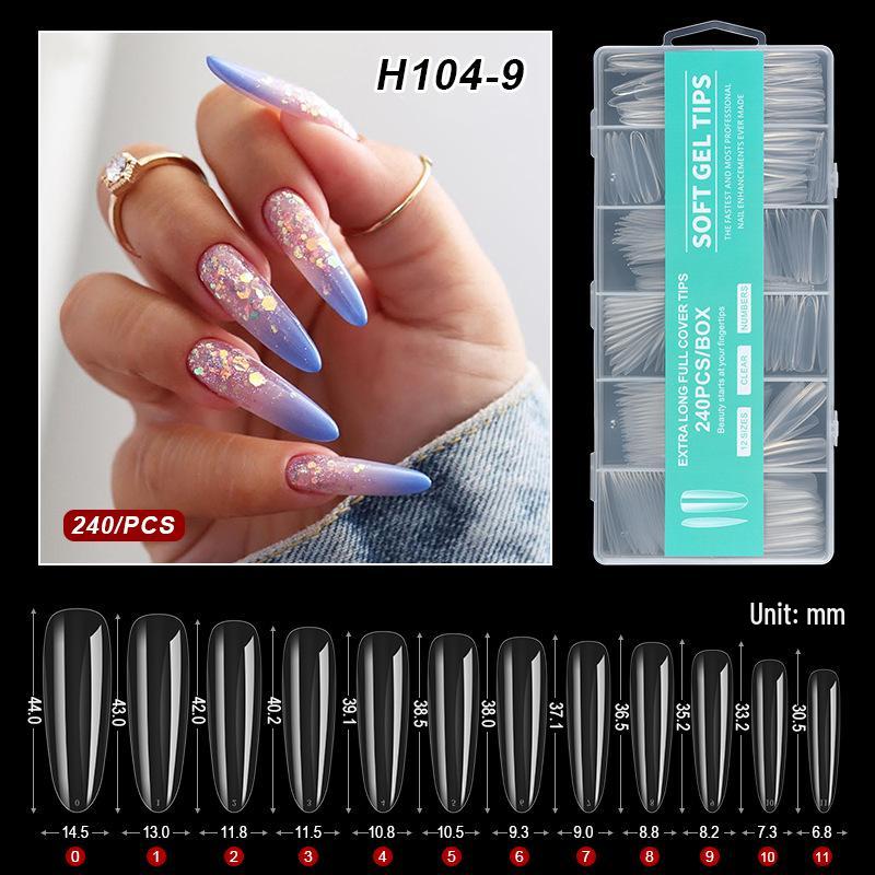 XXXL Denim Water Pipe Nail Art Set - 240 Transparent Ballet Nail Stickers