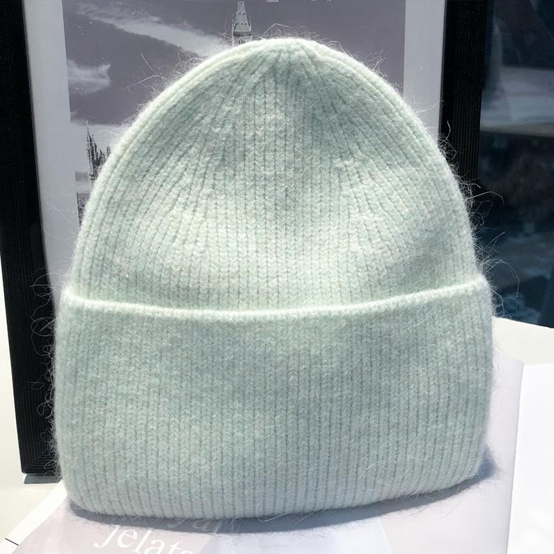 Knitted Rabbit wool Hat for Women In Winter New Style Showing Small Face White Wool Hat for Women In Autumn and Winter Warm and Cold Hat for Women