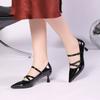 Mode 2025 Neue Mode Damen Pumps Elegant Echt Sexy Spitzschuh Mittelhohe Absätze Schuhe Frühling Party Büro Kleid Größe 35-42