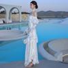French Mermaid Ji Butterfly Jacquard Dress Lotus Leaf Edge Long Sleeve Light Luxury Dress