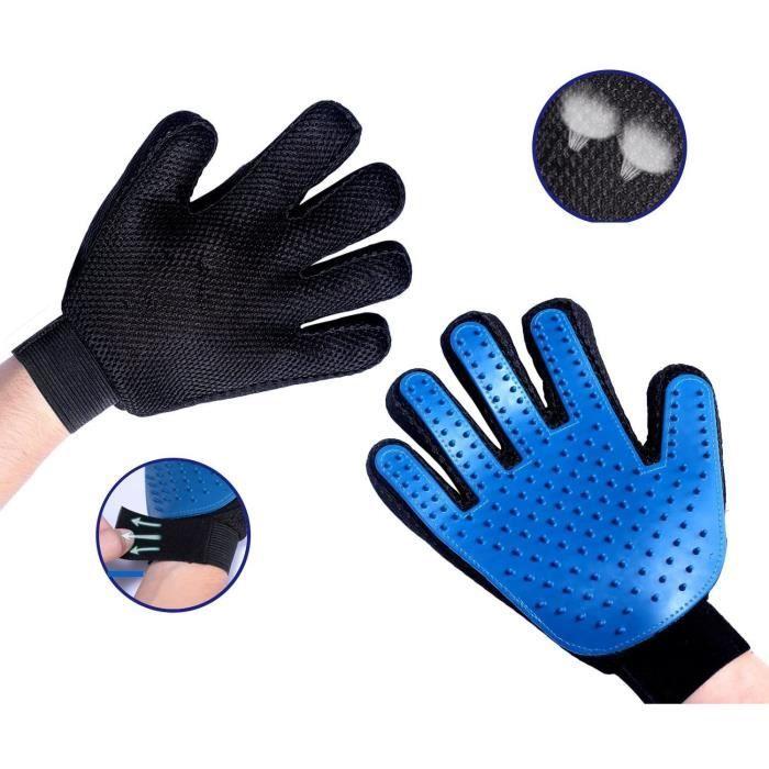 Grooming Glove - Soft - Blue - Hair Removal - Massage - Cleaning