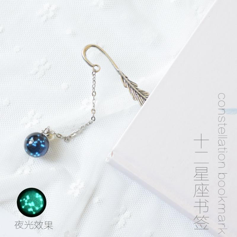 Meier Creative luminous twelve constellations bookmark metal retro creative products merchandise gifts student stationery spot direct sales