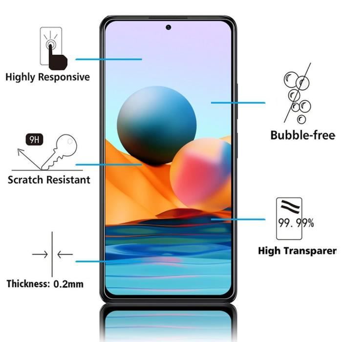 Pour Xiaomi Redmi Note 10- Note 10S 6.43": Lot - Pack de 3 Films de protection écran Verre Trempé