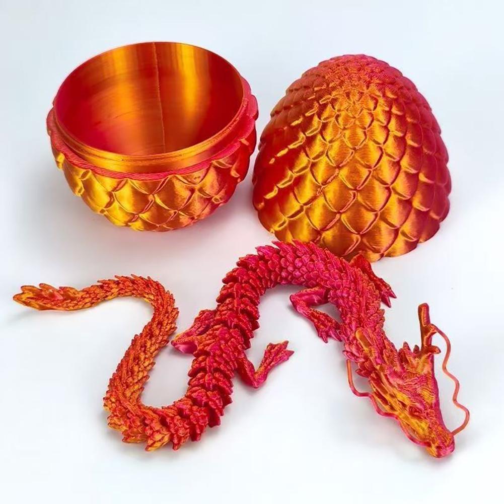 3D Mini Chinese Dragon Surprise Egg Articulated Movable Joint Tabletop Decoration Collectible Toy Gift for Home