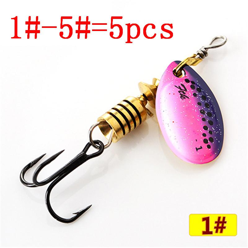 

Риболовна блешня Mepps FTK 1/5 шт. Різні кольори басових приманок Size 1-5-5pcs рожевий