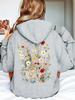 2025 Floral Hooded Jacket: European & American Style Loose Sweatshirt