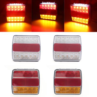 2x 12V Waterproof Rear Light 16 LED Car Truck Taillight Rear Brake Light Signal Indicator Marker for Camper Trailer Lorry Bus