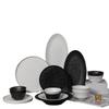 Japanese Black And White High-End Creative Dish Set Plate Ceramic Bowl Western Plate Steak Plate Ceramic Tableware