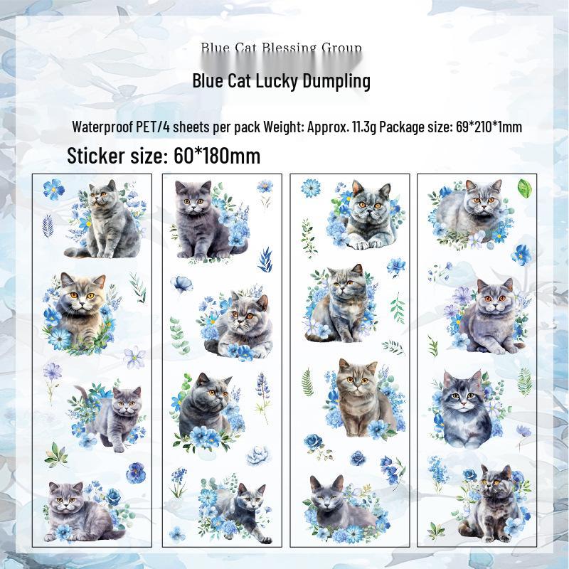 Retro Cat Theme PET Sticker Pack: Cute Cat Encounter Series for Journaling & Crafting