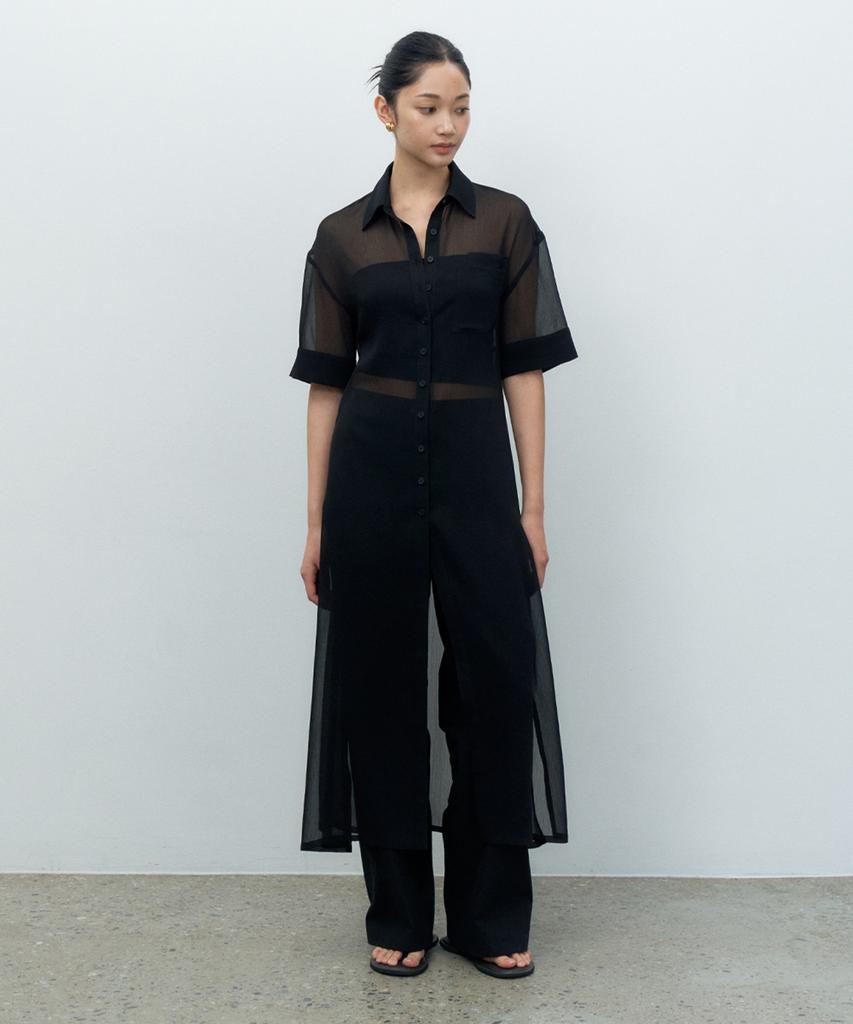 MAKE A TOAST Linen-Like Low-Rise Wide Pants Black Mbespa004Bk