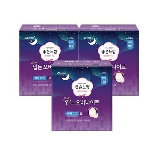 

Удобный носимый ночной комплект из 3 штук (Выберите 1 из 2 размеров) (Medium / Large) Good Feel Overnight Wear Large 8Px3