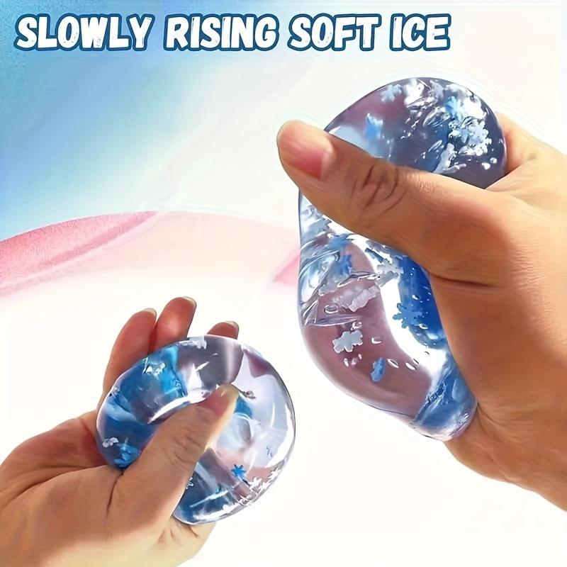 

1Pc Ice Cube Squishy Toy – Blue Slow Rise Stress Ball, Soft Snowflake Block Fidget, Classroom Prize & Holiday Gift светло-серый