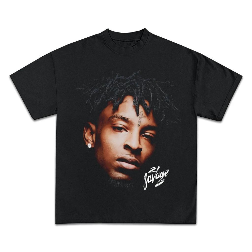 Vtg 21 SAVAGE Für Fans Schwer Baumwolle Schwarz Unisex Alle Größen T-Shirt C389