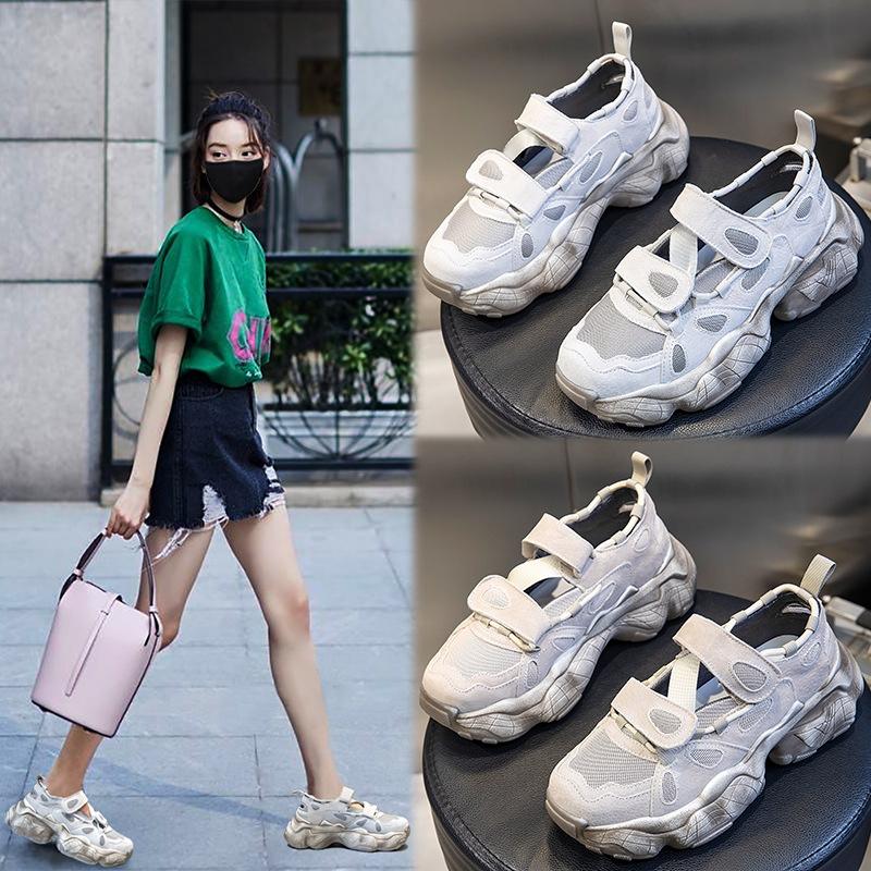 

Velcro leather women s shoes 2025 new summer casual single shoes dad sports shoes women s suction film sole shoes children 35 абрикосовый