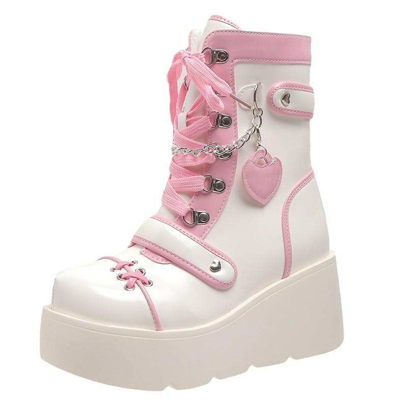 Platform Boots Punk Locomotive Platform Boots Female Cute Spice Girl Martin Boots