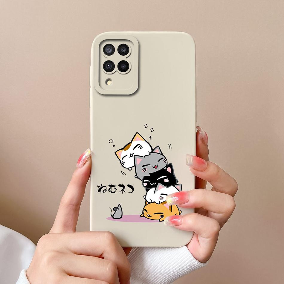 For Samsung Galaxy A12 M12 F12 Phone Case Cartoon Liquid Silicone Full Protection Anti Drop Cover For Samsung A 12 M 12 Bumper