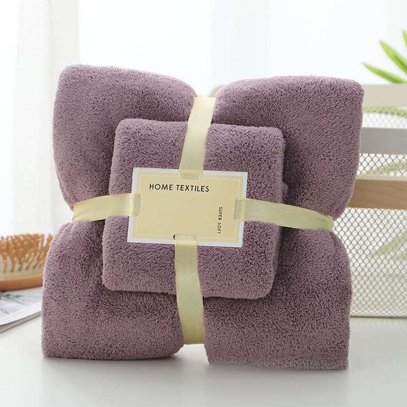 Wearable Towel Robe Set - Super Soft & Quick-Dry Coral Fleece, Highly Absorbent Bath Sheet for Women Men Spa & Home Use