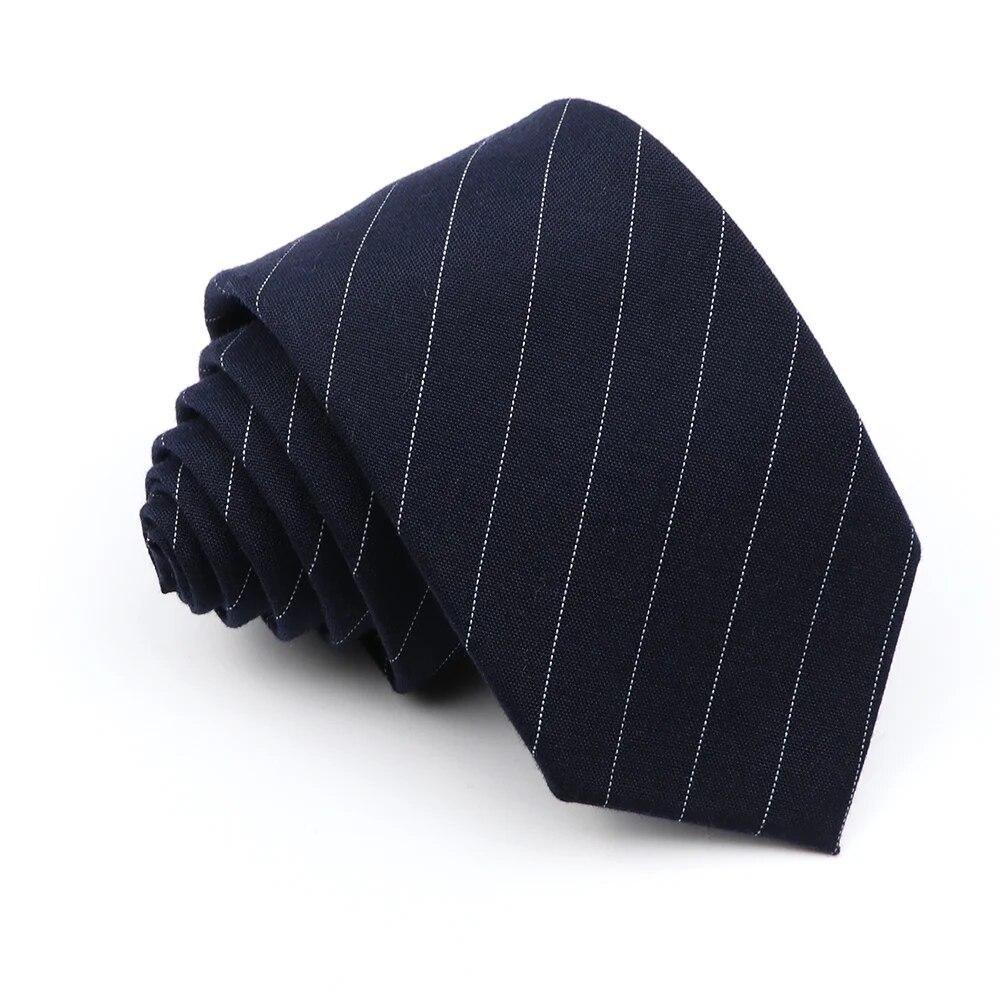 New Men's Tie Solid Color Stripe Soft Skinny 6cm Jacquard Necktie