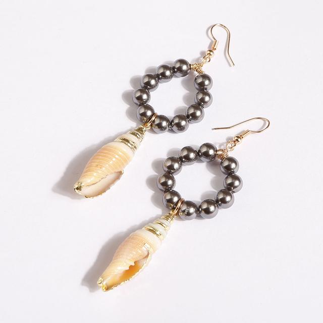 

Ручной работы Натуральные Жемчужины Конха Крючок Длинные Серьги Женские Девочки Пляжная Одежда Высокое Качество Элегантные Богемные Модные Аксессуары чёрный